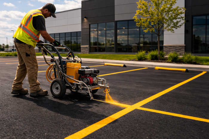 line painting and parking lot striping services in Edmonton for businesses